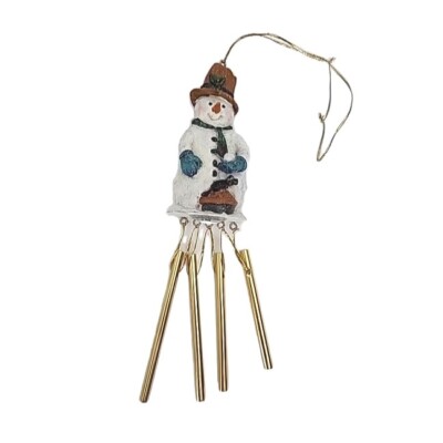 Resin Snowman Wind Chime NCE Snowkins Hanging Ornament Vintage Christmas Holiday-image