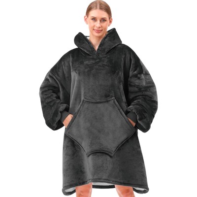 Hoodie Warm and Cozy Oversized Blanket Hoodie for Women and Men Thick Flannel Bl-image