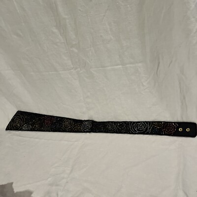 ADG Fashion Imports Beaded Belt Rose Petal Design, Multi Color 33 Inches Long-image