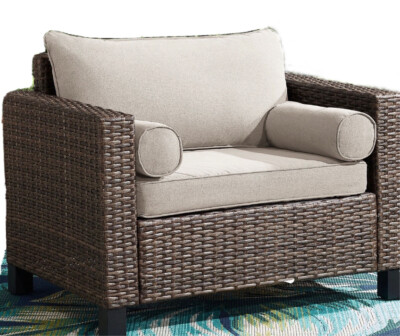 Better Homes and Gardens Brookbury Outdoor Cuddle Chair-in Polyester Beige-image