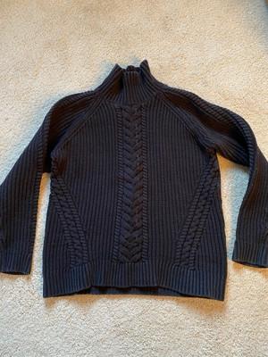 Lululemon Bring The Cozy Sweater Women’s 8 Black Cotton Turtleneck Long Sleeve-image