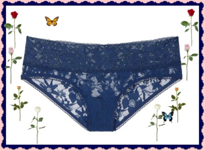 L  NAVY All Over Floral Lace THE Lacie Nylon Victorias Secret Hiphugger Pantie -image