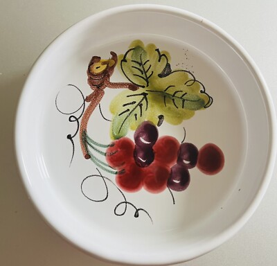 Vintage Italian Trinket Dish with Grapes and Vines made for Design Imports -image