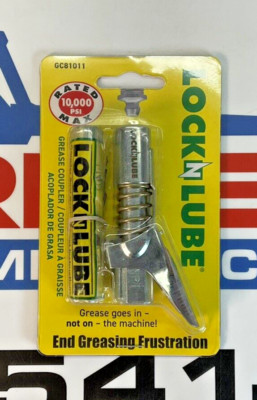 LockNLube Grease Gun Coupler, locks on, doesn't leak, rated over 10,000 PSI-image