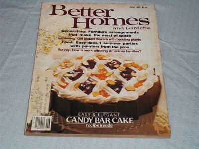 1981 JUNE BETTER HOMES & GARDENS MAGAZINE - CANDY BAR CAKE FRONT COVER - H 4088-image