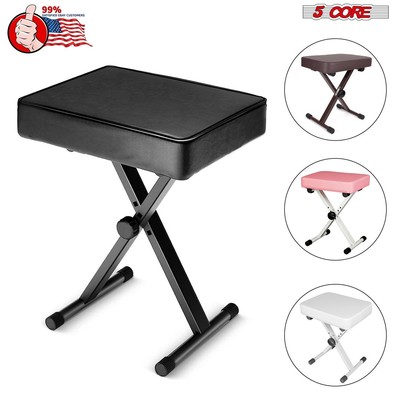 5Core Piano Keyboard Bench Padded Stool Seat Chair X-Style Adjustable Height-image