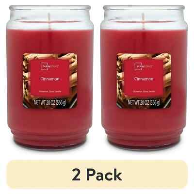 (2 pack) Mainstays Scented Single-Wick Large Glass Jar Candle 20oz -Select Scent-image
