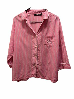 Lauren Ralph Lauren Pajama Top Size L Cozy Sleepy Preppy Comfy-image