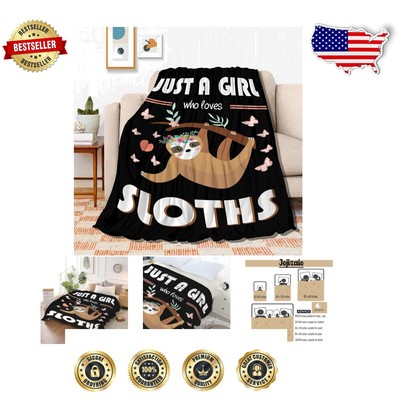 Cozy Sloths Flannel Throw Blanket - Perfect 60x50 Teen Gift for All Seasons-image