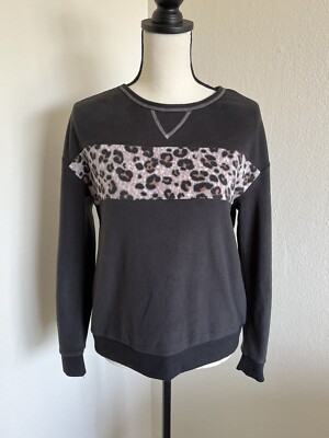 Koolaburra by UGG Cozy Fleece Crew Neck Top XS (Animal Stripe, Medium) A453688-image