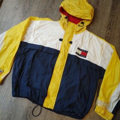 Vintage Tommy Hilfiger Jacket Mens XL Colorblock Wind Rain Sailing Gear 90s Y2K-image