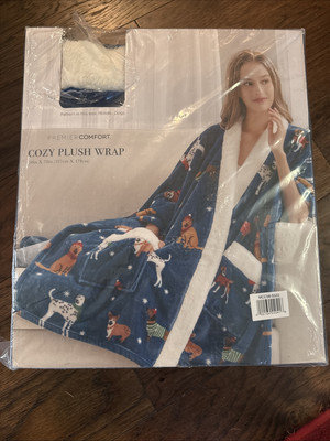 Premier Comfort Cozy Plush Wrap - Holiday Dogs Print-image