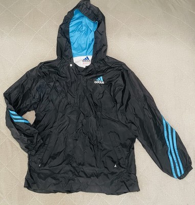 Vintage Adidas Black Blue Lightweight Windbreaker RN #88387 CA#00411 M-image