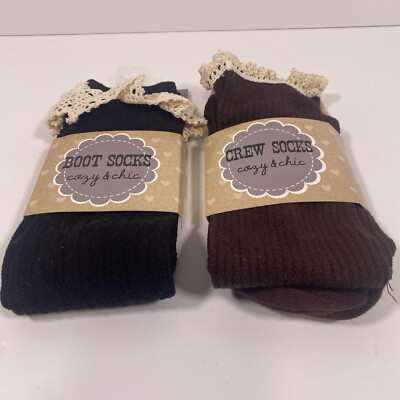 Cozy & Chic Boot and Crew Socks 2 Pair-image