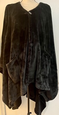 Soft & Cozy Plush Angel Wrap Black One Size Winter Wear Gorpcore Warm & Soft-image