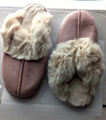 Women's Soft Cozy Furry Slippers Slip on - Pink Size 7-8-image