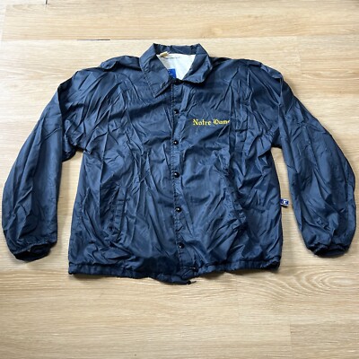 Vtg Champion Notre Dame Button Windbreaker Jacket XL Fighting Irish Made USA 80s-image
