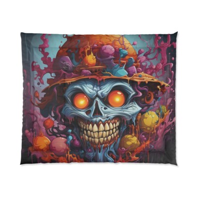 King Size Comforter Haunted House Clown Scary Horror Halloween Insane Metal Band-image