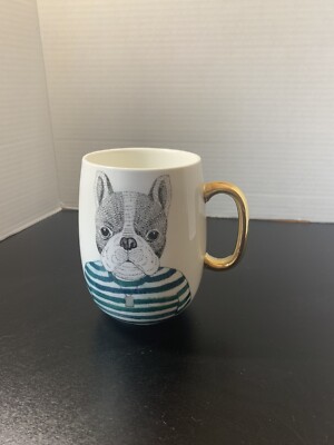 Frenchie Bulldog-Mug-Gold Handle Shows Slight Wear-Pier 1 Imports-image