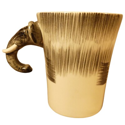 Pier 1 Imports 3D Elephant Head Handle Coffee Tea Cup Mug 14 Oz Preowned-image