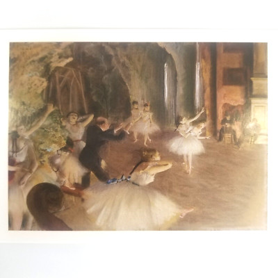 Edgar Degas Rehearsal Onstage 1874 French Oil Impressionism Painting Postcard-image