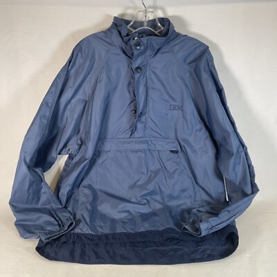 IBM Swingster Windbreaker Jacket M Mens Blue 90s Vintage Sports Pullover-image