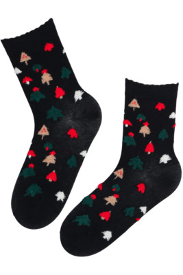 Charming BETH Cotton Socks Showcasing Christmas Tree Designs for Cozy Comfort-image