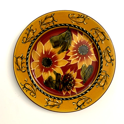 PIER 1 IMPORTS  Sunflower  Dessert Salad Plate  8 1/2