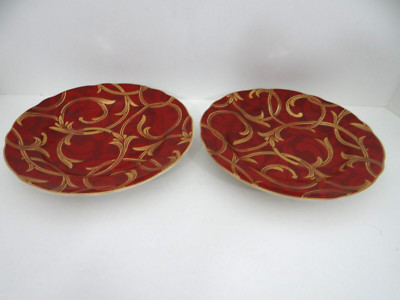 Pier 1 Crimson Chic Salad Plates Set of 2 Indonesia-image