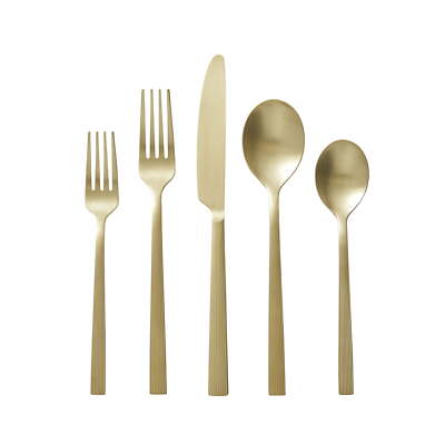 Better Homes & Gardens River 20-Piece Gold Stainless Steel Flatware Set-image