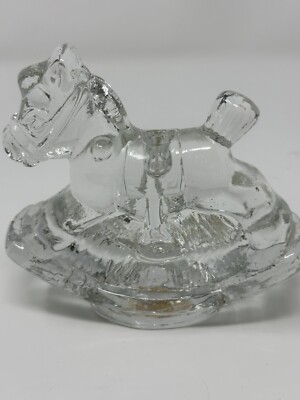 Crystal Rocking Horse Candle Holder Heavy~Henriksen Imports of San Francisco-image
