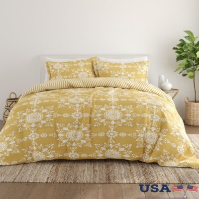 Reversible Print Comforter Set Down Alternative Hypoallergenic Bedding Cozy Soft-image