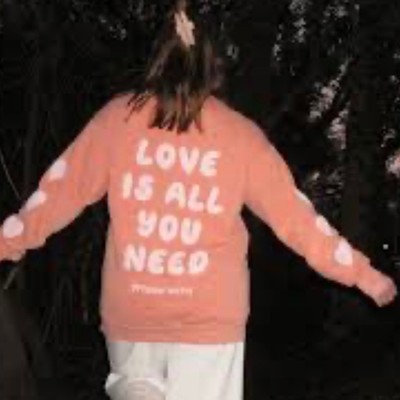 Uptown Hippie Love You Oversized Slouchy Pullover Sweater Women Size S Cozy Pink-image