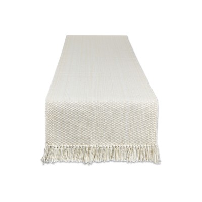 Design Imports Natural Variegated Fringe Table Runner CAMZ12097 - OFF-WHITE ONE-image
