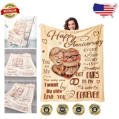 Lightweight Polyester Anniversary Blanket for Couples - 60x80