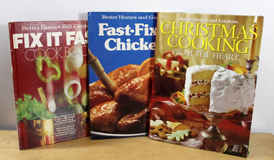 Better Homes Gardens Cookbook Lot 3 Books Vintage Christmas Dessert Fast Meals-image