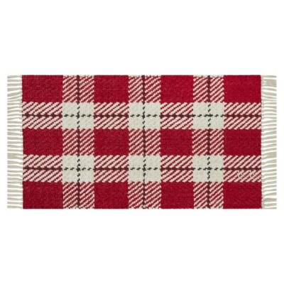 Mainstays Reversible Woven Accent Rug Red Tartan Plaid 20