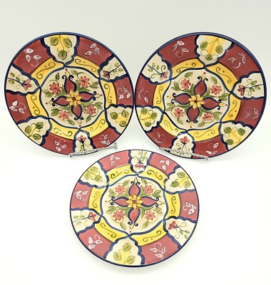 NEW! Set of 3 Pier 1 Imports Vallarta Salad / Lunch Plates  9
