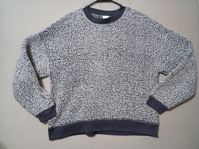 SECRET TREASURES SLEEPWEAR GRAY SLEEP SHERPA TOP Long Sleeve Sweatshirt Sz L-image