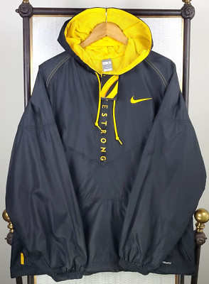 VTG NIKE LIVESTRONG NEW Deadstock Sz XL Mens Hooded Half Zip Jacket Windbreaker-image