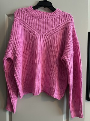 She + Sky Cozy Pink Knit Sweater NWT Size Large -image