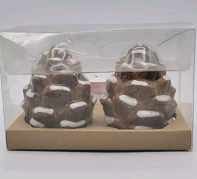Ceramic Pinecone Shaped Salt And Pepper Shakers By Better Homes NIB-image