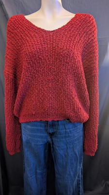 Cozy Red Knit Sweater-image