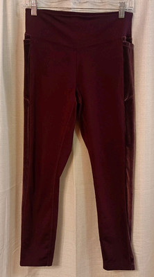 Victoria's Secret PINK Women's Burgundy Cozy Leggings Size Medium-image