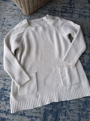Soft Surroundings Cozy Pullover size L Sweater Tunic Ivory-image