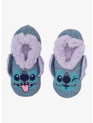 Disney Lilo & Stitch Face Mismatch Winking Cozy Slipper Socks-image