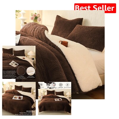 All-Season 3-Piece Sherpa Comforter Set - Queen Size, Easy Care and Elegant-image