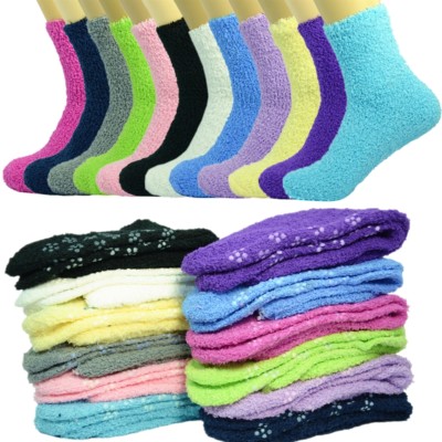 Wholesale Lot For Womens Soft Cozy Fuzzy Socks Non-Skid Solid Home Warm Slipper-image