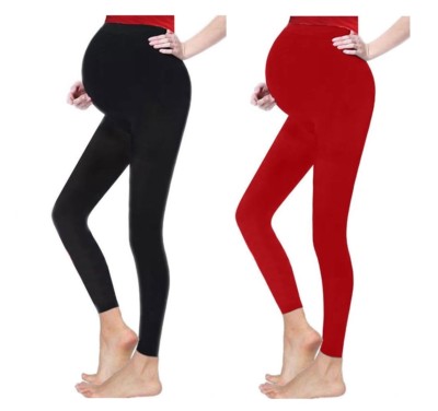 Women's Soft Comfortable Over Bump Pregnancy Full Length Maternity Leggings-image