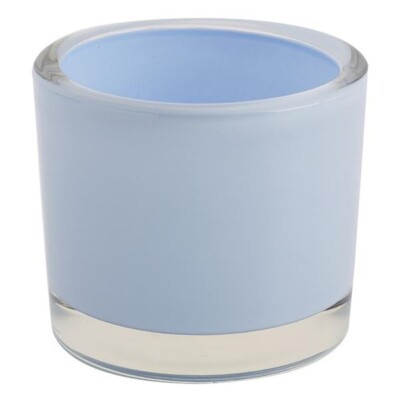 Baby Blue Heavy Duty Frosted Glass Candle Holder 3.5 Inch from Design Imports-image